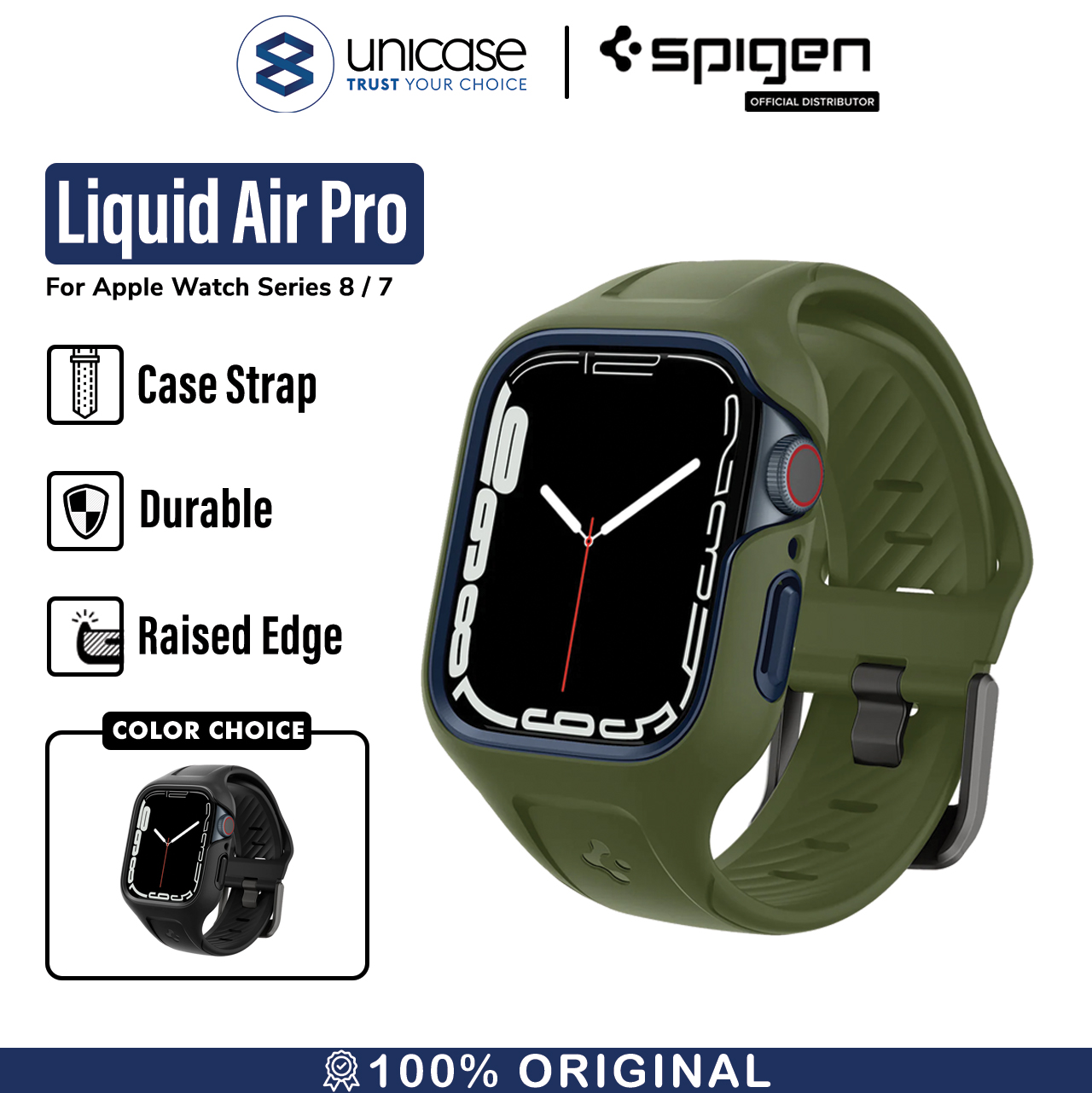 Case Strap Apple Watch 8/7 45mm/41mm Spigen Liquid Air Pro Soft Casing