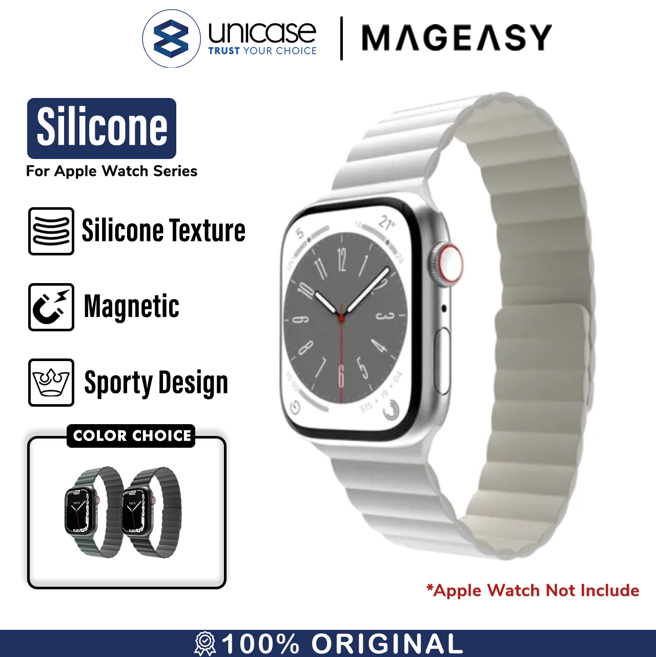 Strap Apple Watch Ultra 2 9/8/7/SE 49/45/44/41mm MagEasy Silicone Fit