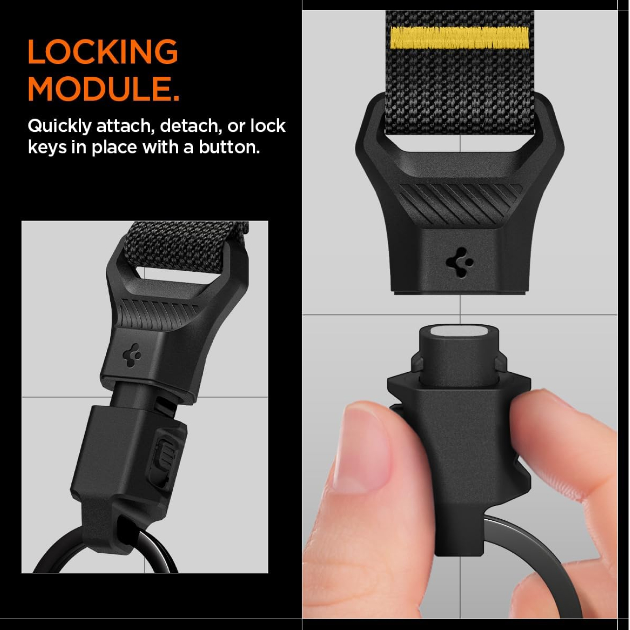 Spigen Carabiner Magnetic Key Ring - Black AHP06846