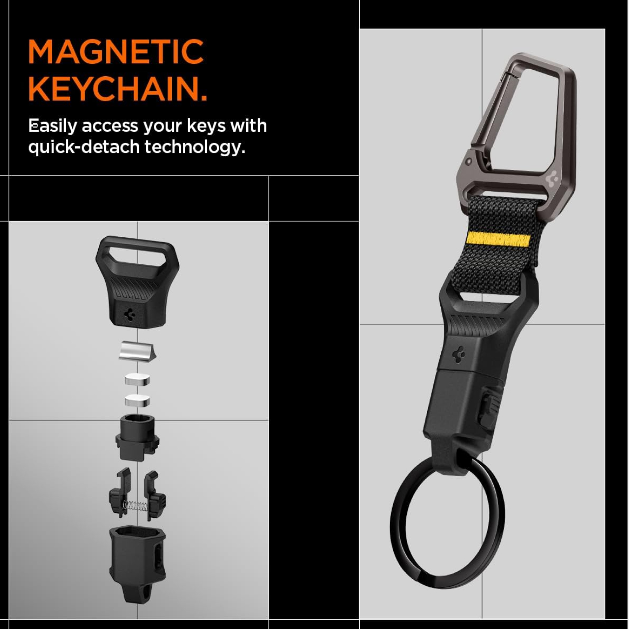 Spigen Carabiner Magnetic Key Ring - Black AHP06846