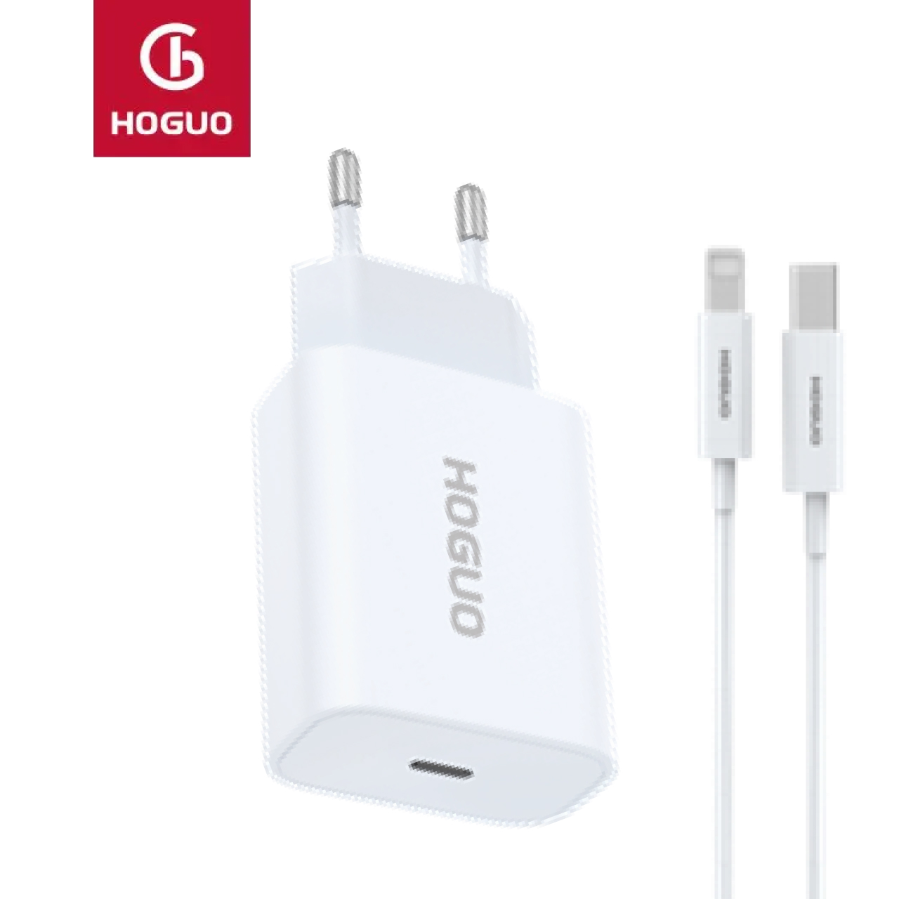 Hoguo Wall Charger 30W 1C + Kabel Charger USB C - Lightning - White E30