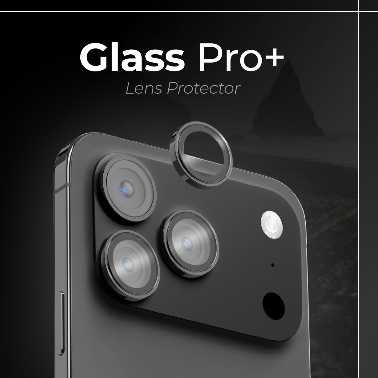 Momax iPhone 17 Camera Lens Protector GlassPro+ Full Coverage - Transparent Black PZAP25CS1D