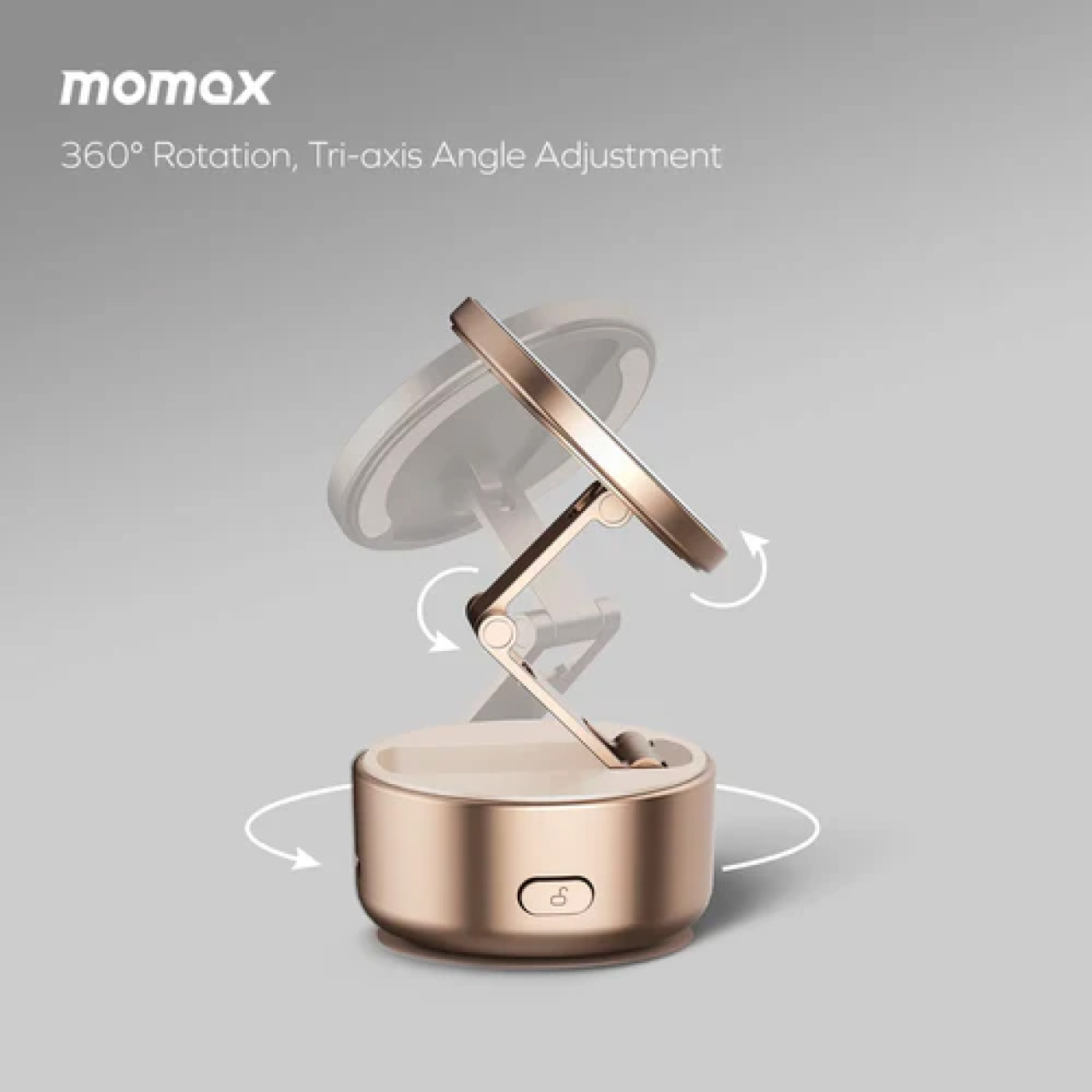 Momax Phone Holder 1-Snap Go Auto Suction Magnetic Phone Stand - Black KH20D