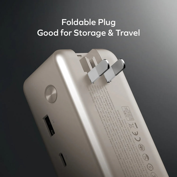 Momax Wall Charger Powerbank 3 in 1 Built in Retractable Cable USB C 45W GAN 10000mAh 1-PAC+ - Black IP167GSD