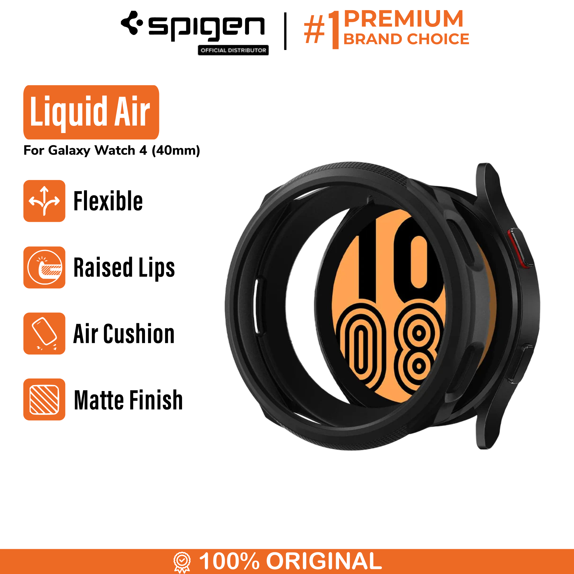 Spigen Galaxy Watch FE / 5 / 4 (40mm) Case Liquid Air - Matte Black ACS03139