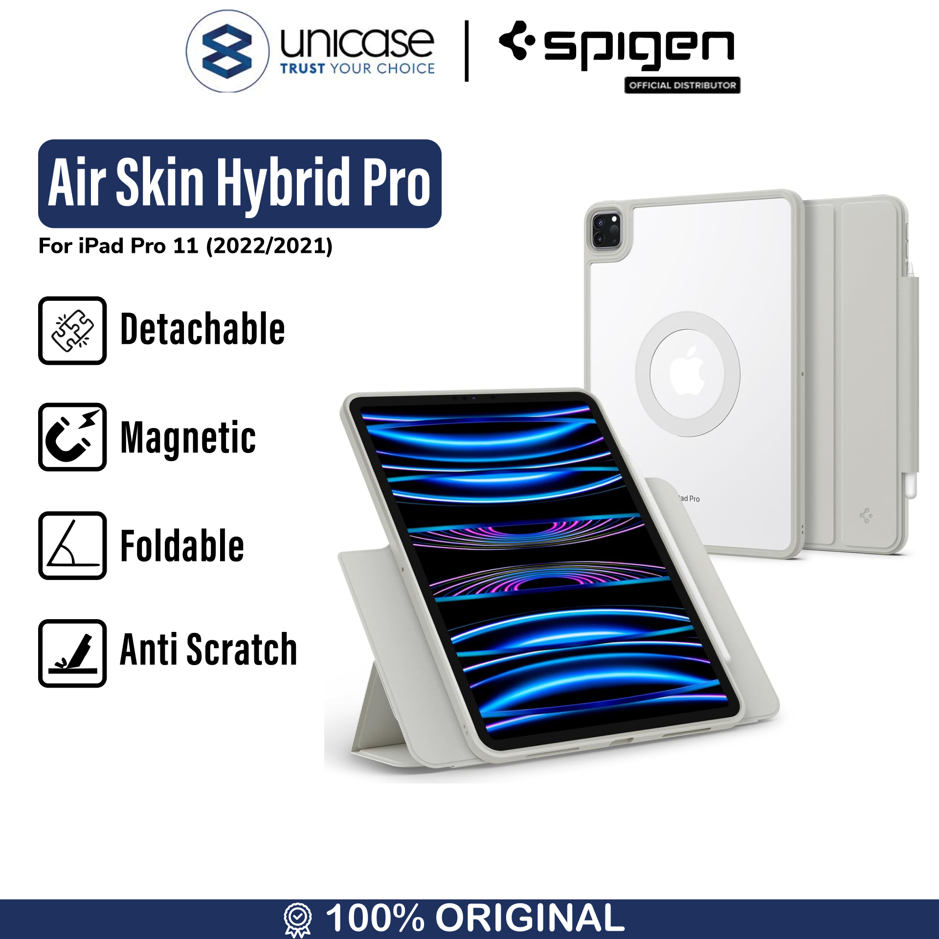 Spigen iPad Pro 11" (2022 / 2021) Case Air Skin Hybrid Pro Onetap - Gray ACS06512