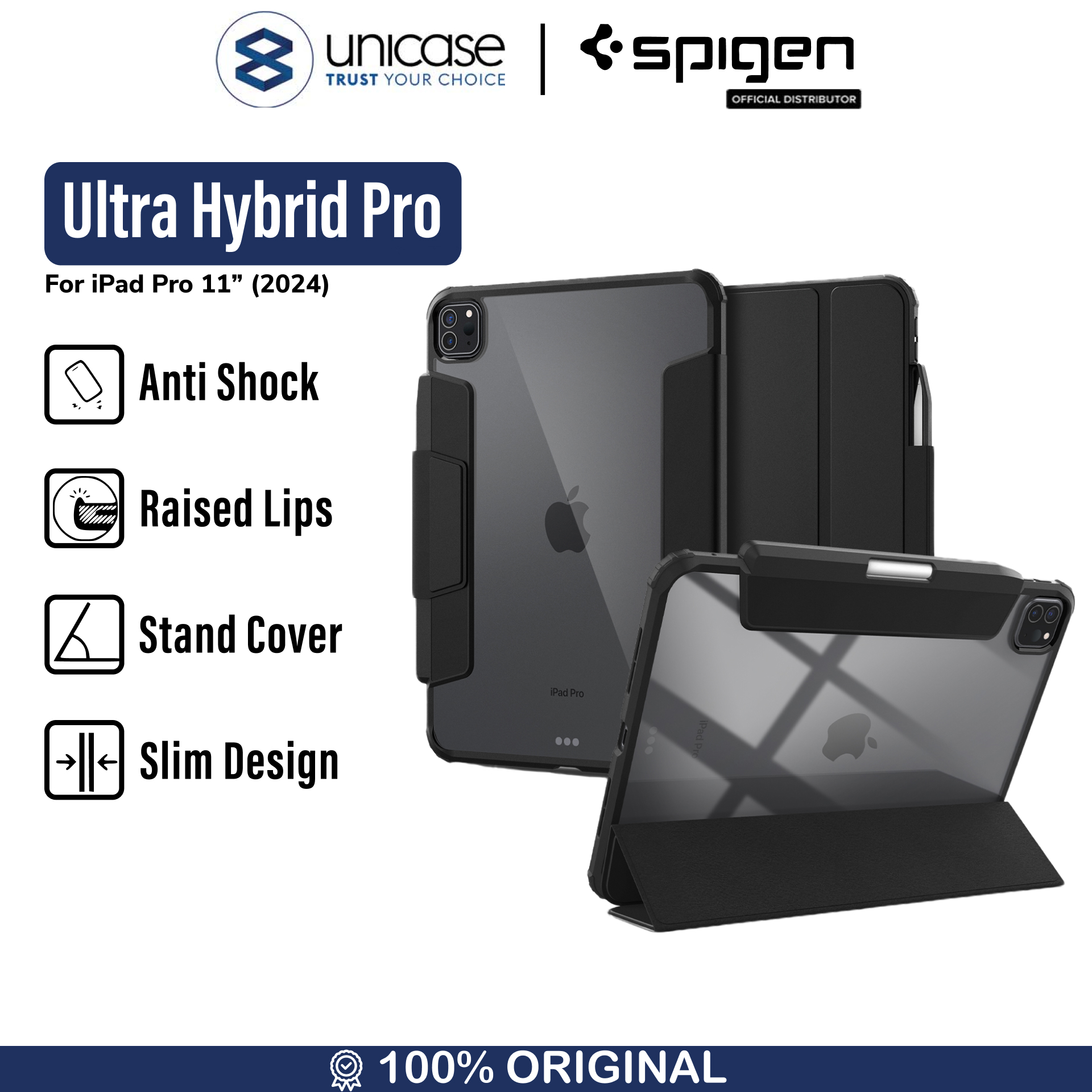 Spigen iPad Pro 11" (2025 / 2024) Case Ultra Hybrid Pro - Black ACS07016