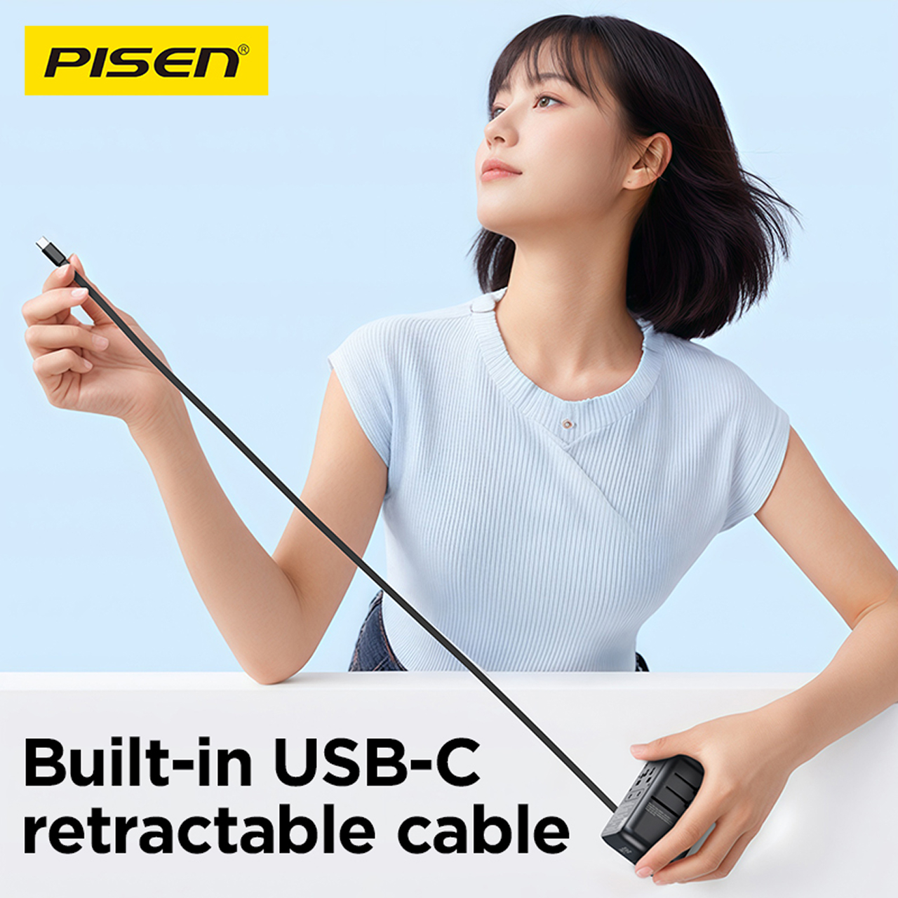 Pisen Travel Adaptor Global Travel 5-Port 2A 2C with Built-in USB C 65W - Black TP-C94