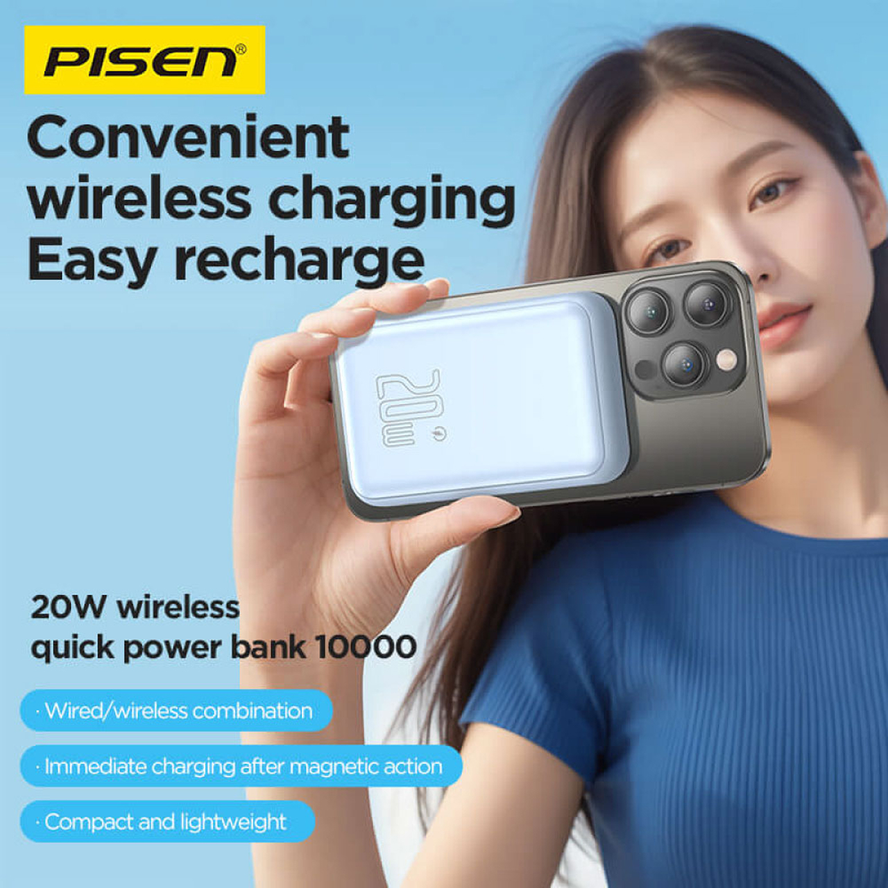 Pisen Powerbank Magsafe 10000mAh 1A 1C 20W - White TP-D111