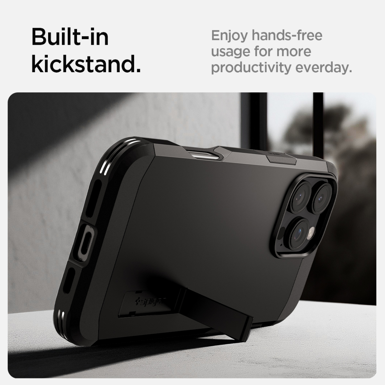 Spigen iPhone 16 Pro Case Magsafe + Stand Tough Armor MagFit - Black ACS08146