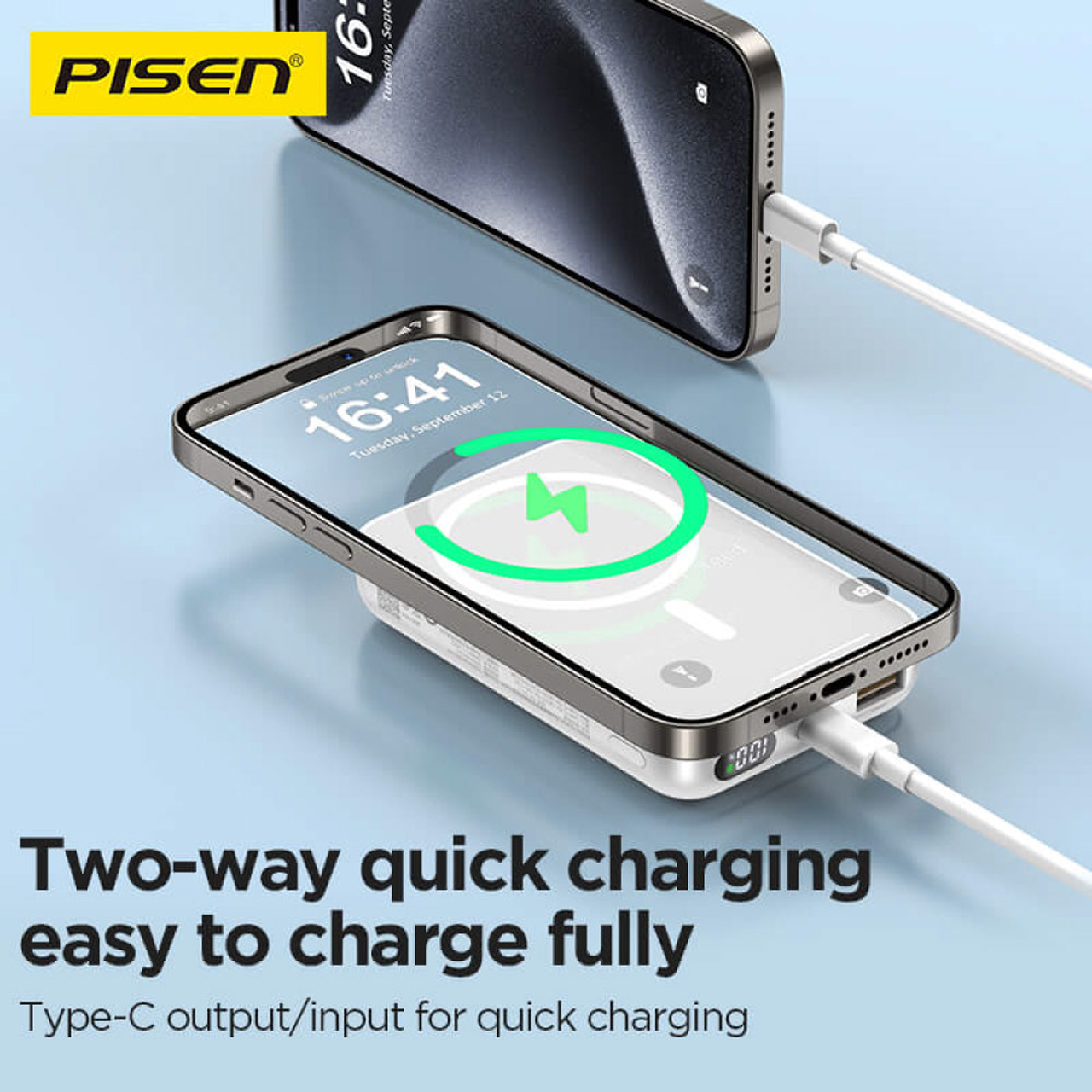 Pisen Powerbank Magsafe 10000mAh 1A 1C 20W - White TP-D111