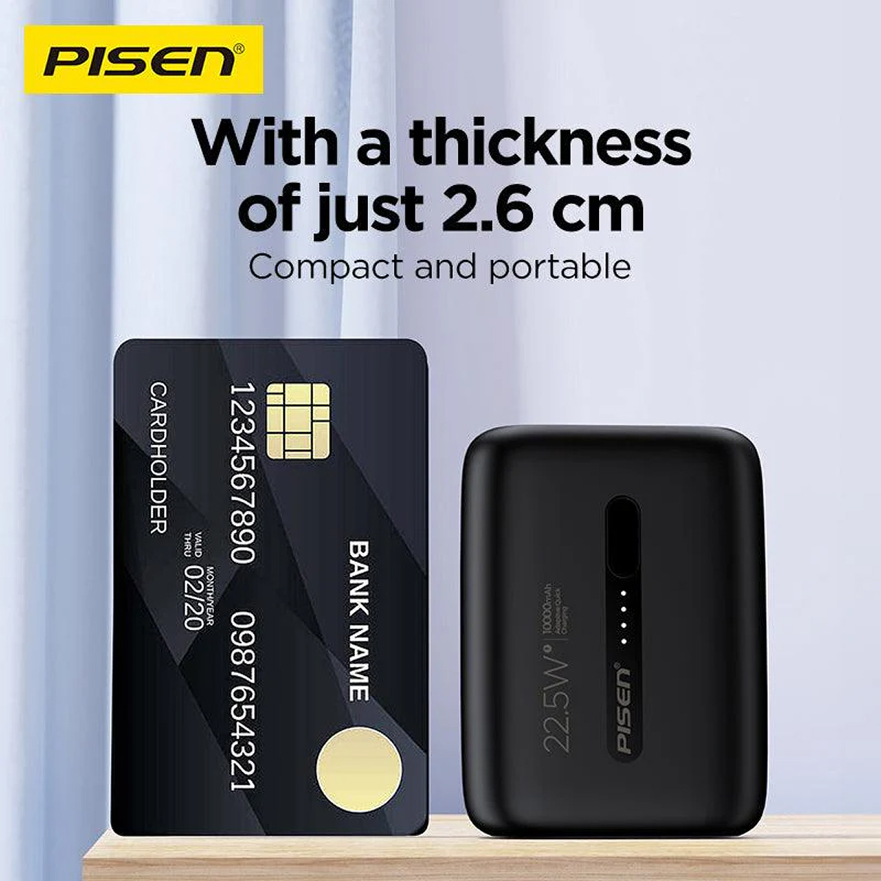 Pisen Powerbank 10000mAh 1A 1C 22.5W - Black TS-D330