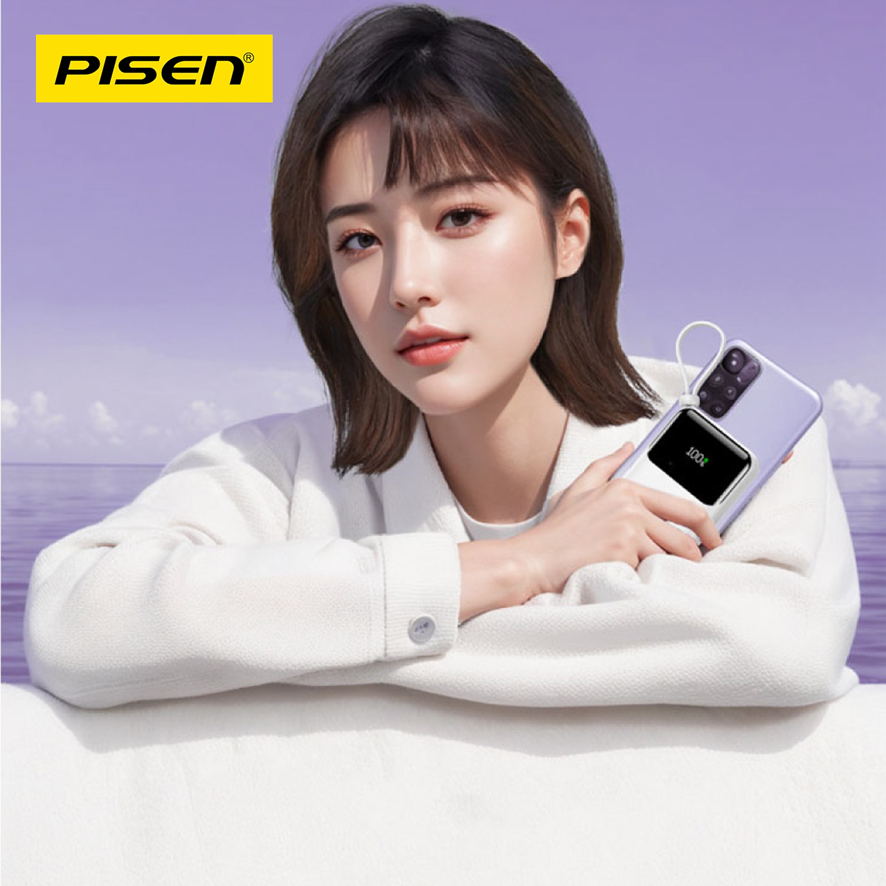 Pisen Powerbank 10000mAh 1A 1C + Built-in USB C & Lightning 22.5W - Black TP-D096