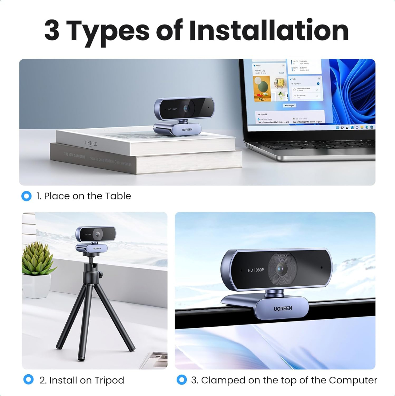 UGREEN Webcam Full HD 1080p with Microphone - Black CM678 15728
