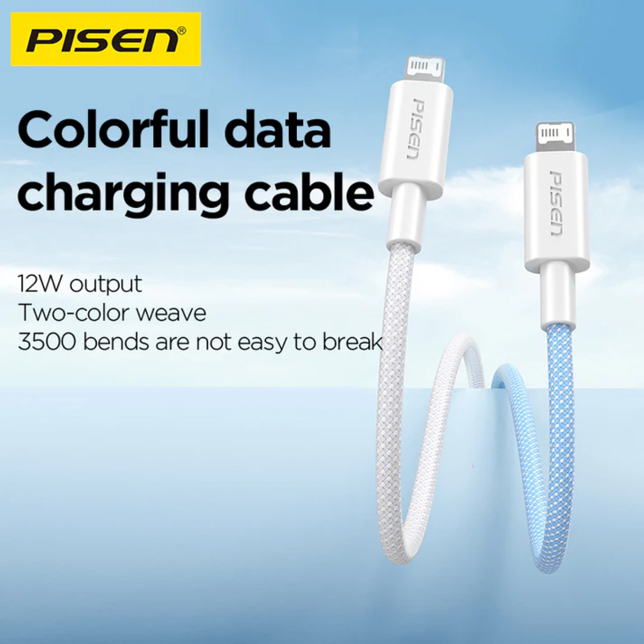 Pisen Kabel Charger USB A - Lightning 12W Vivid Braided 1m - Gray AL34-1000