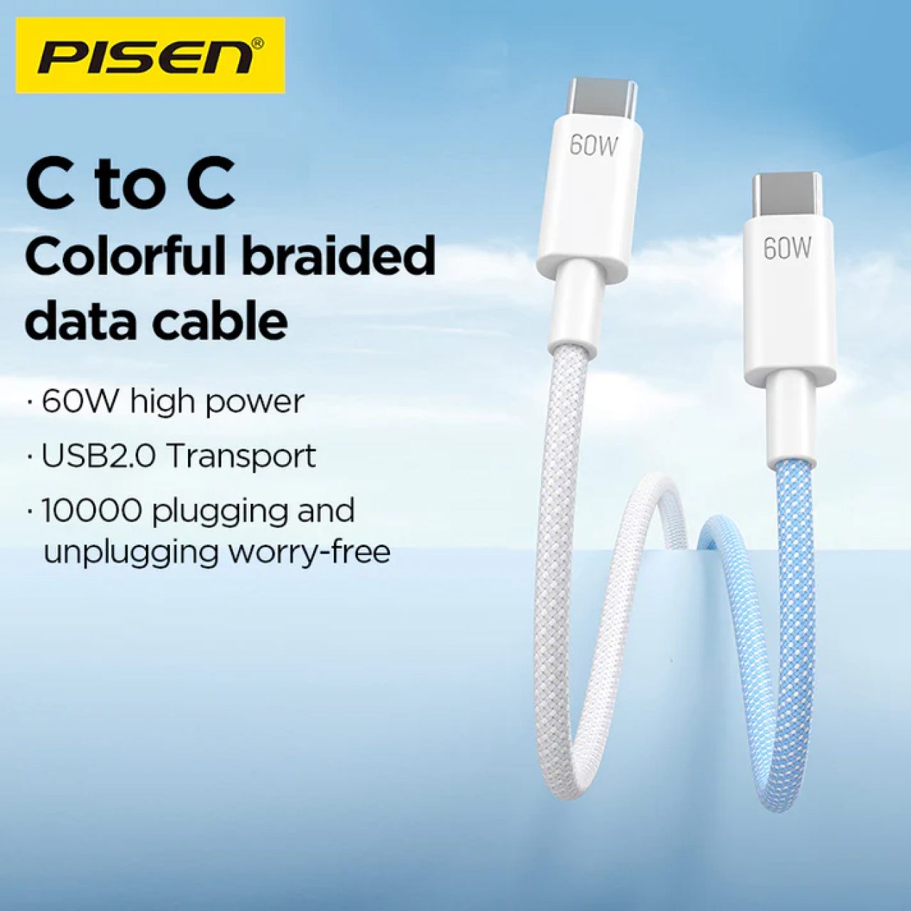 Pisen Kabel Charger USB C - Lightning 27W Vivid Braided 1m - Gray CL-PD10-1000