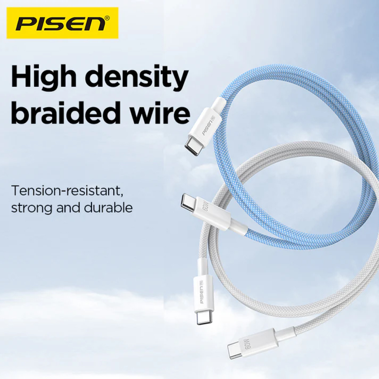 Pisen Kabel Charger USB C - Lightning 27W Vivid Braided 1m - Gray CL-PD10-1000