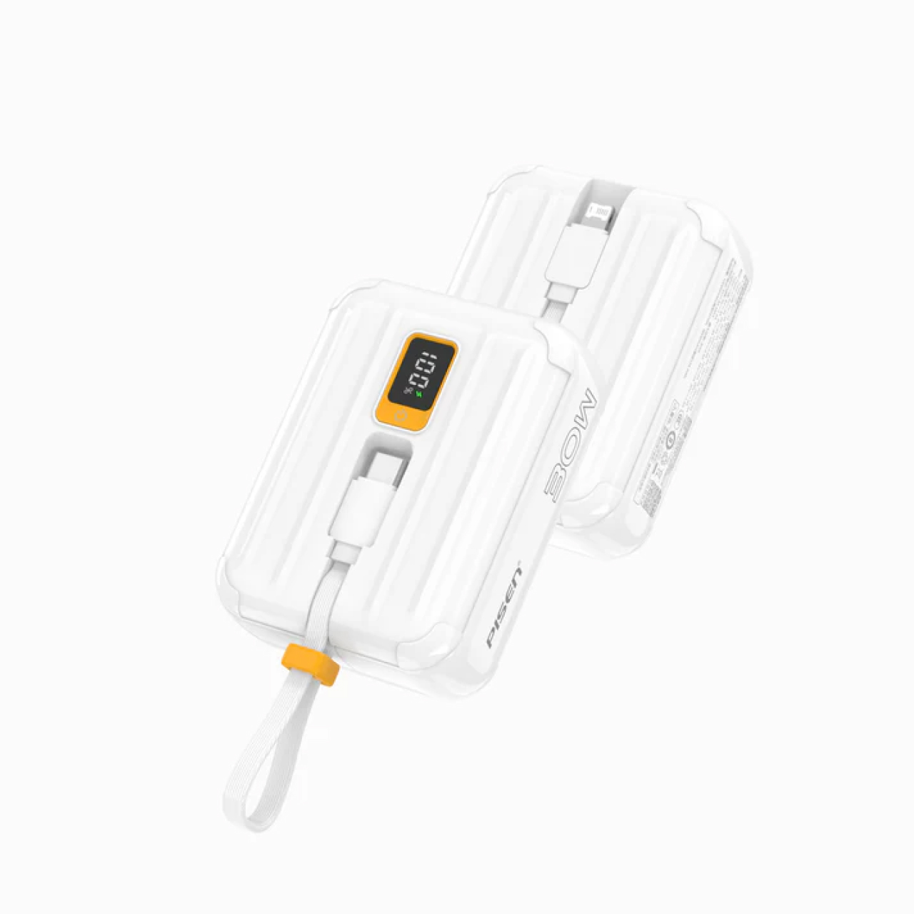 Pisen Powerbank 10000mAh 1C + Dual Built-in USB C 30W - White TS-D364