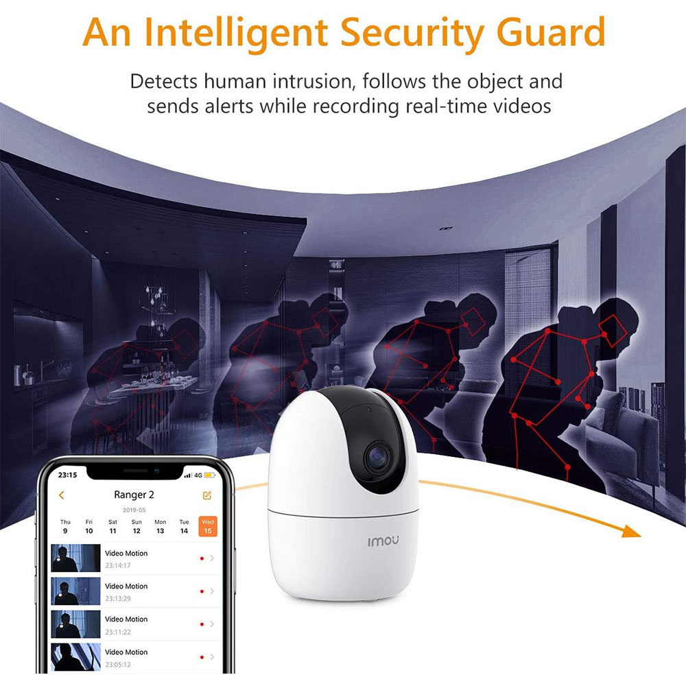 CCTV Indoor Imou Ranger 2 Security Camera 360 1080p 1440p Night Vision