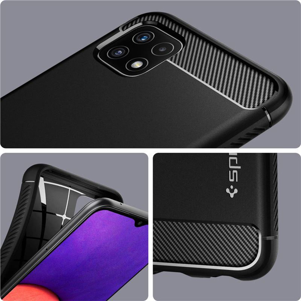 Case Samsung Galaxy A22 4G / 5G Spigen Rugged Armor TPU Carbon Casing