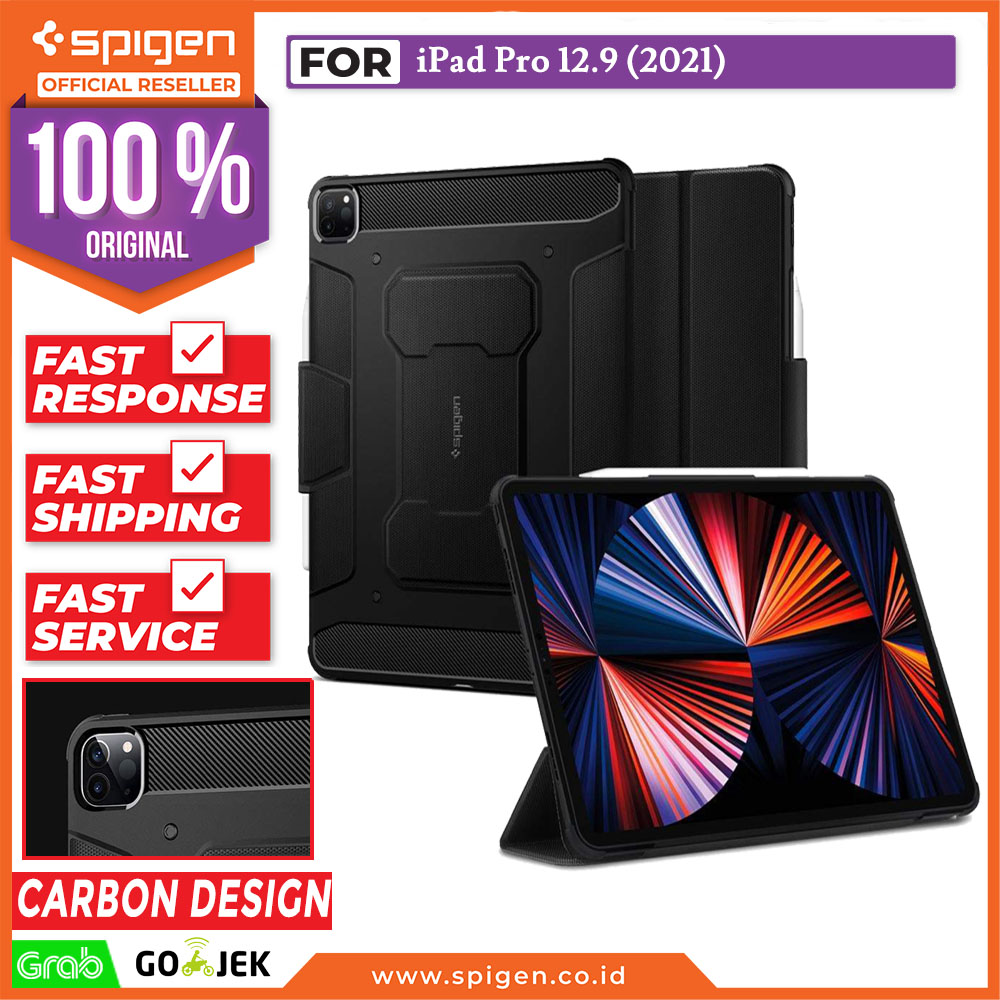 Case iPad Pro 12.9 2022/2021 Spigen Rugged Armor Pro Flip Cover Casing