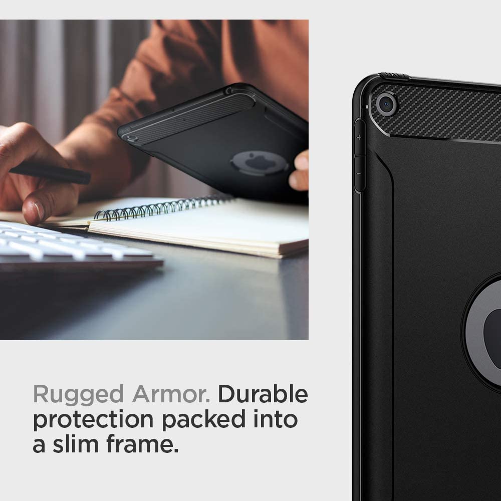 Case iPad Mini 5 Spigen Softcase Carbon Fiber Rugged Armor Casing
