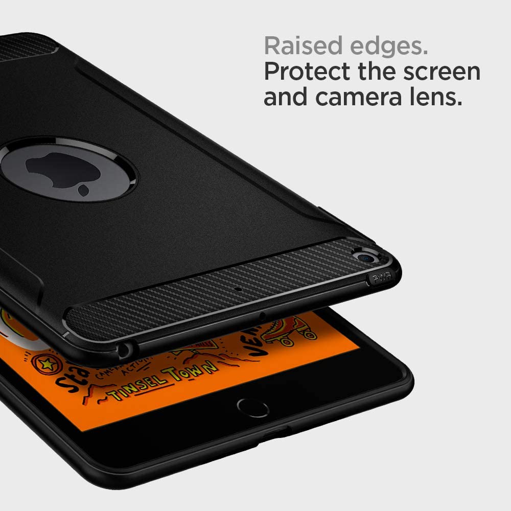 Case iPad Mini 5 Spigen Softcase Carbon Fiber Rugged Armor Casing