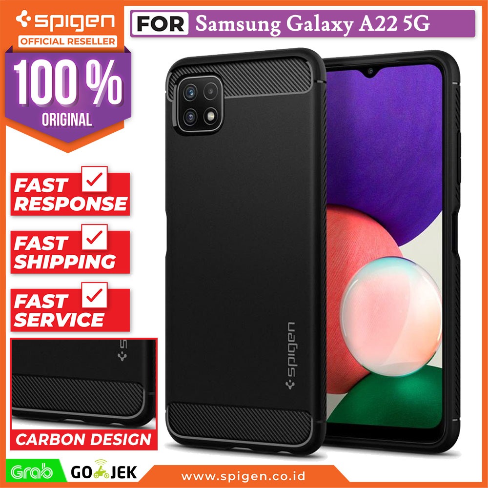 Case Samsung Galaxy A22 4G / 5G Spigen Rugged Armor TPU Carbon Casing