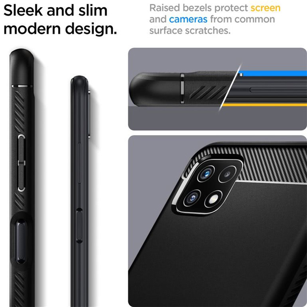 Case Samsung Galaxy A22 4G / 5G Spigen Rugged Armor TPU Carbon Casing