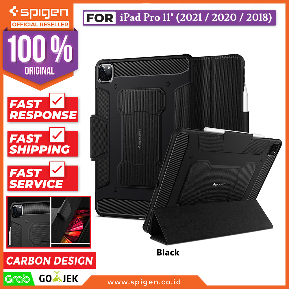Spigen iPad Pro 11" ( 2020 / 2018 ) Case Rugged Armor Pro - Black ACS01024-1