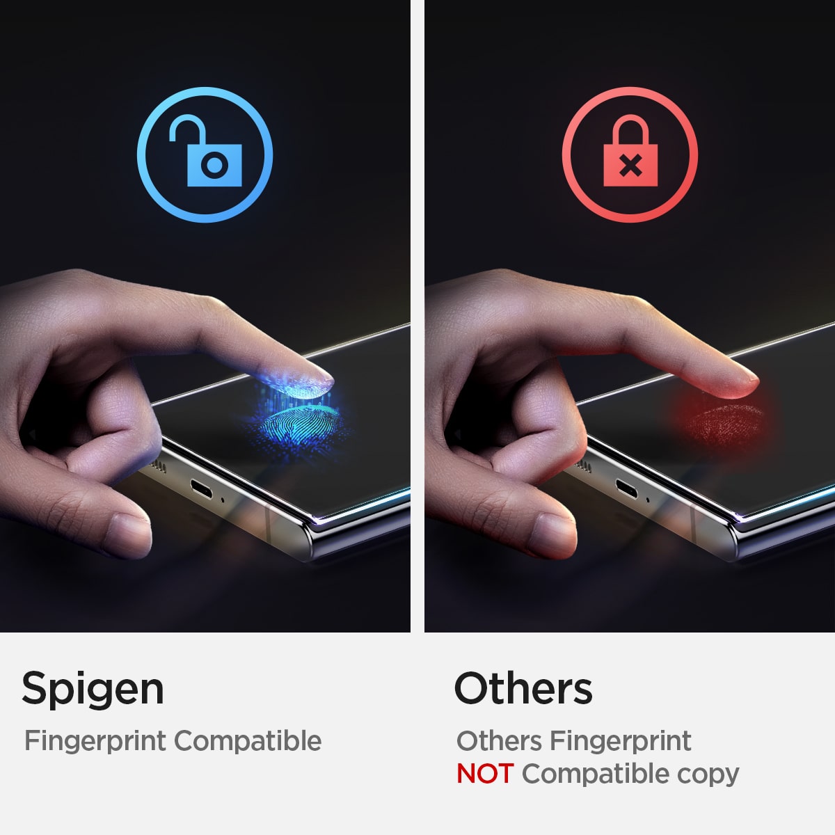 Tempered Glass UV Samsung Galaxy S22 Ultra Plus Spigen Platinum Tray