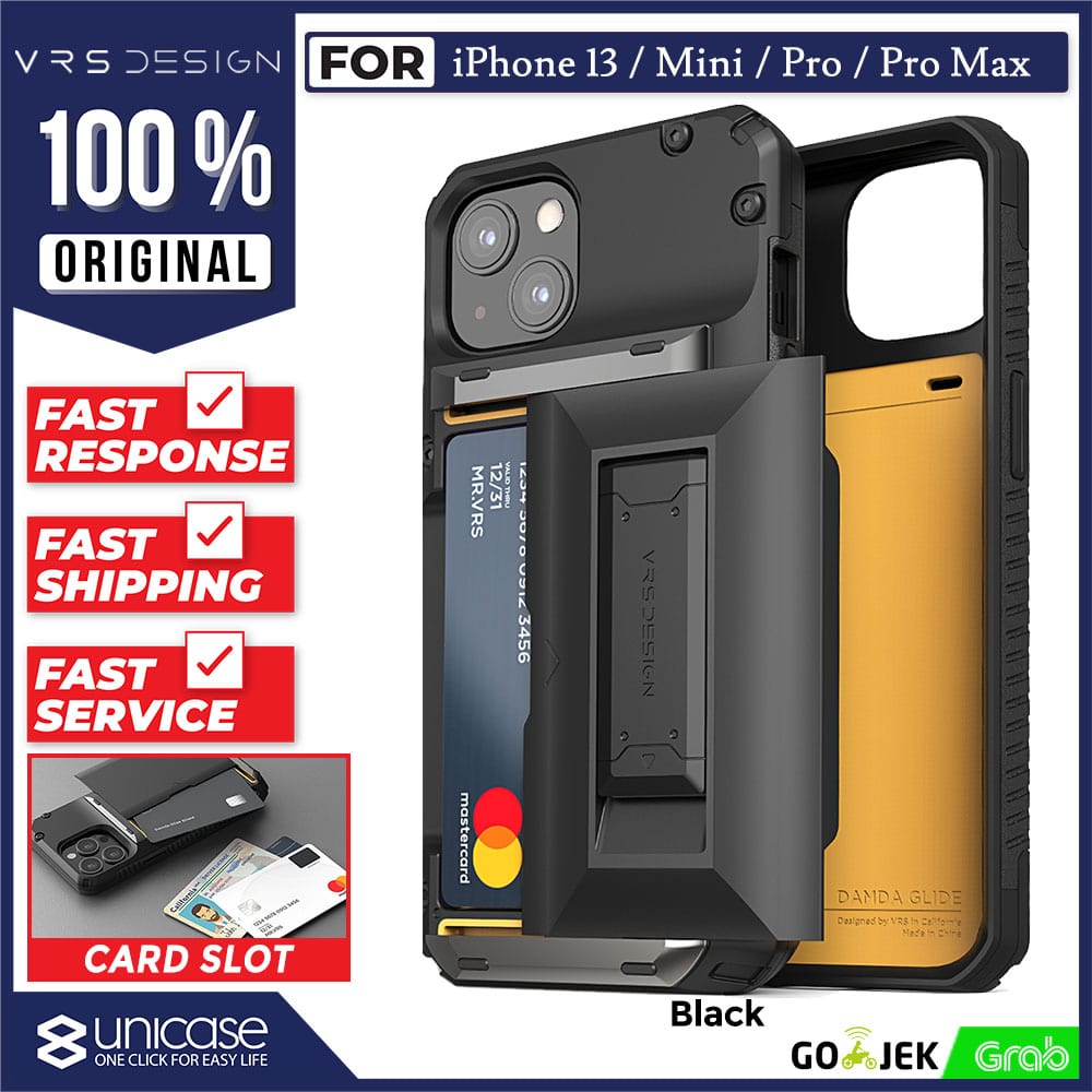 Case iPhone 13 Pro Max Mini VRS Damda Glide Hybrid Card Slot Stand
