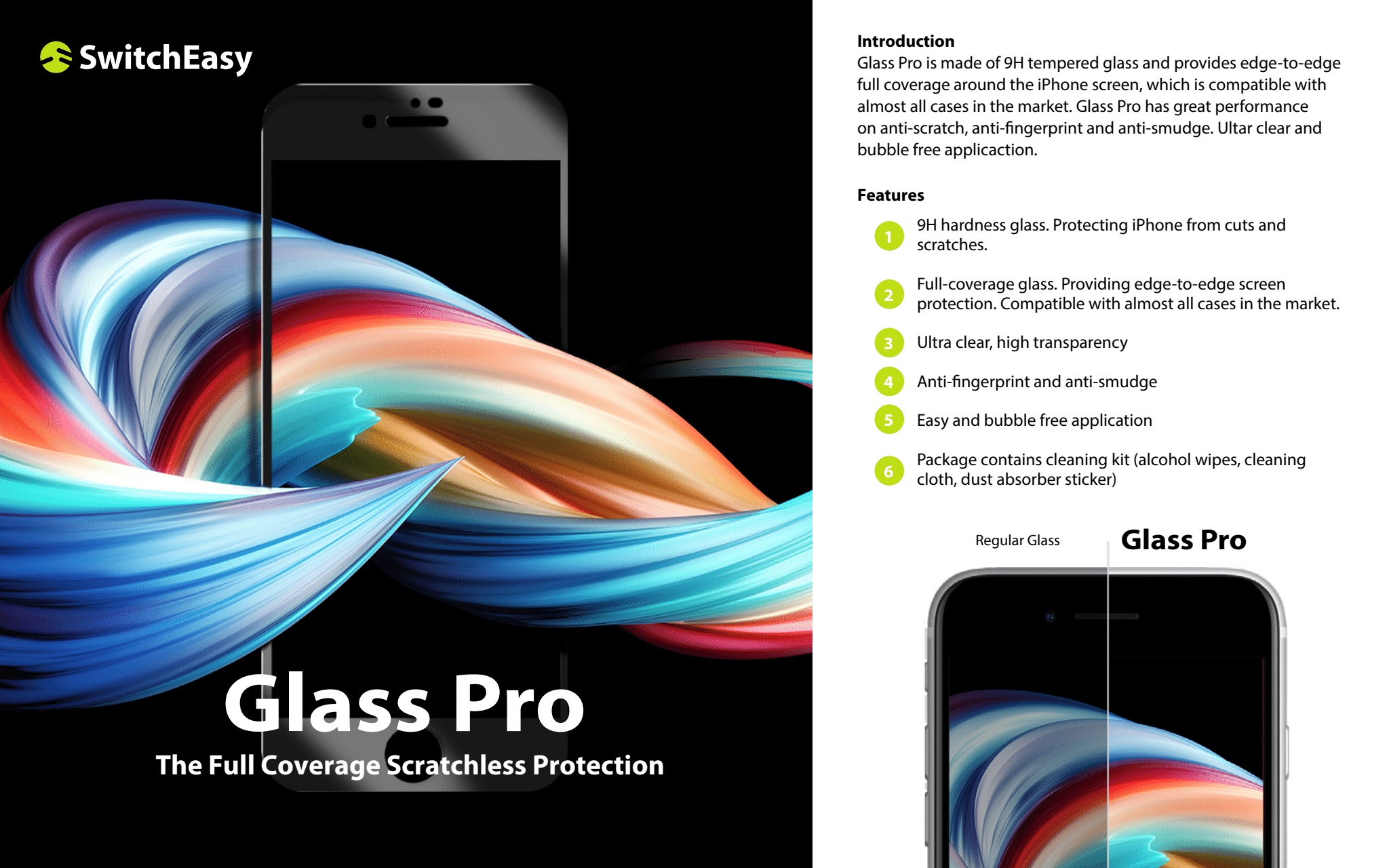 Tempered Glass iPhone SE 3 2022/2020 8/7 SwitchEasy Glass Pro FC Clear