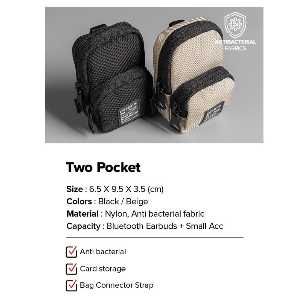Case Airpods / Mini Pouch Cable Ringke Two Pocket Card Slot Fabric Bag