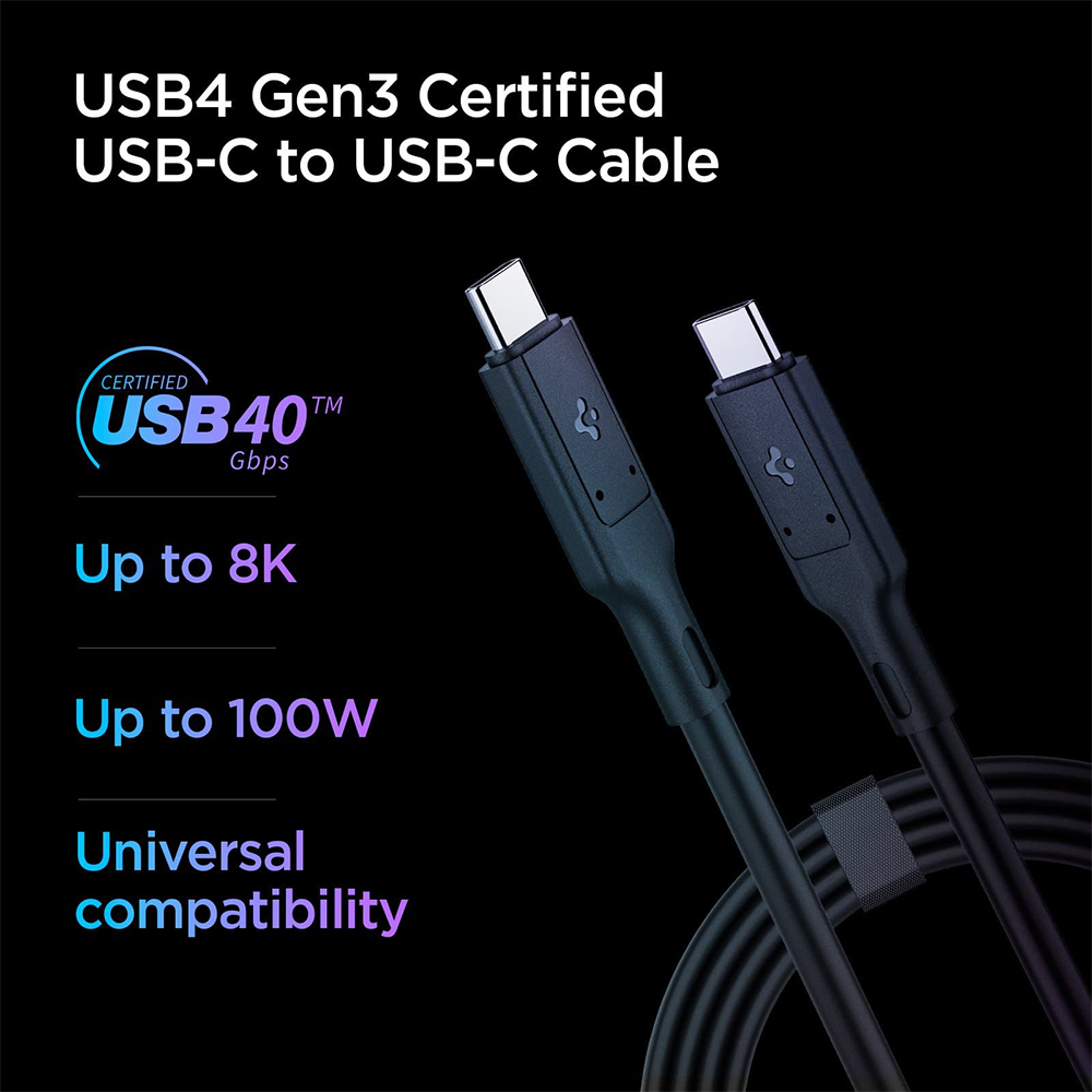 Spigen Kabel Charger USB C - USB C 100W ArcWire 0.8m - Black ACA02201