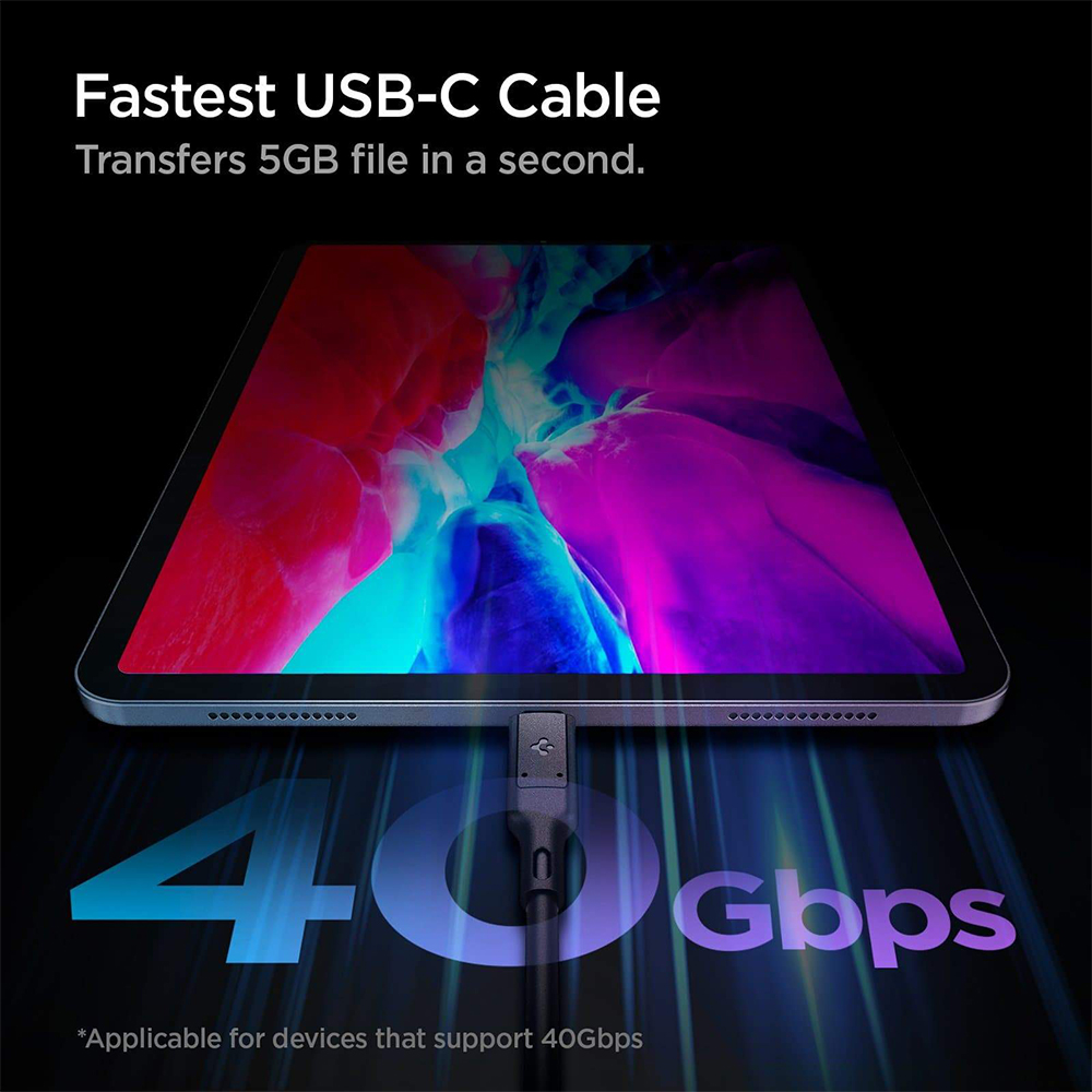 Spigen Kabel Charger USB C - USB C 100W ArcWire 0.8m - Black ACA02201