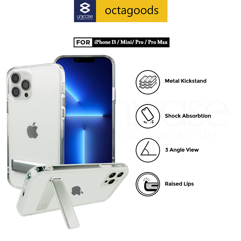 Case iPhone 13 Pro Max Mini Octagoods Hybrid S Clear Slim Stand Casing