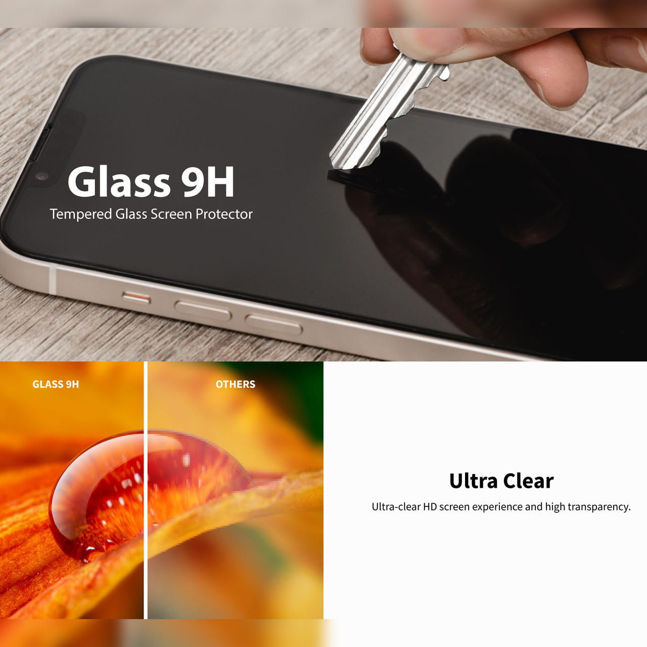 Tempered Glass iPhone 14/13 Pro Max Plus SwitchEasy Full Cover Clear Anti Spy