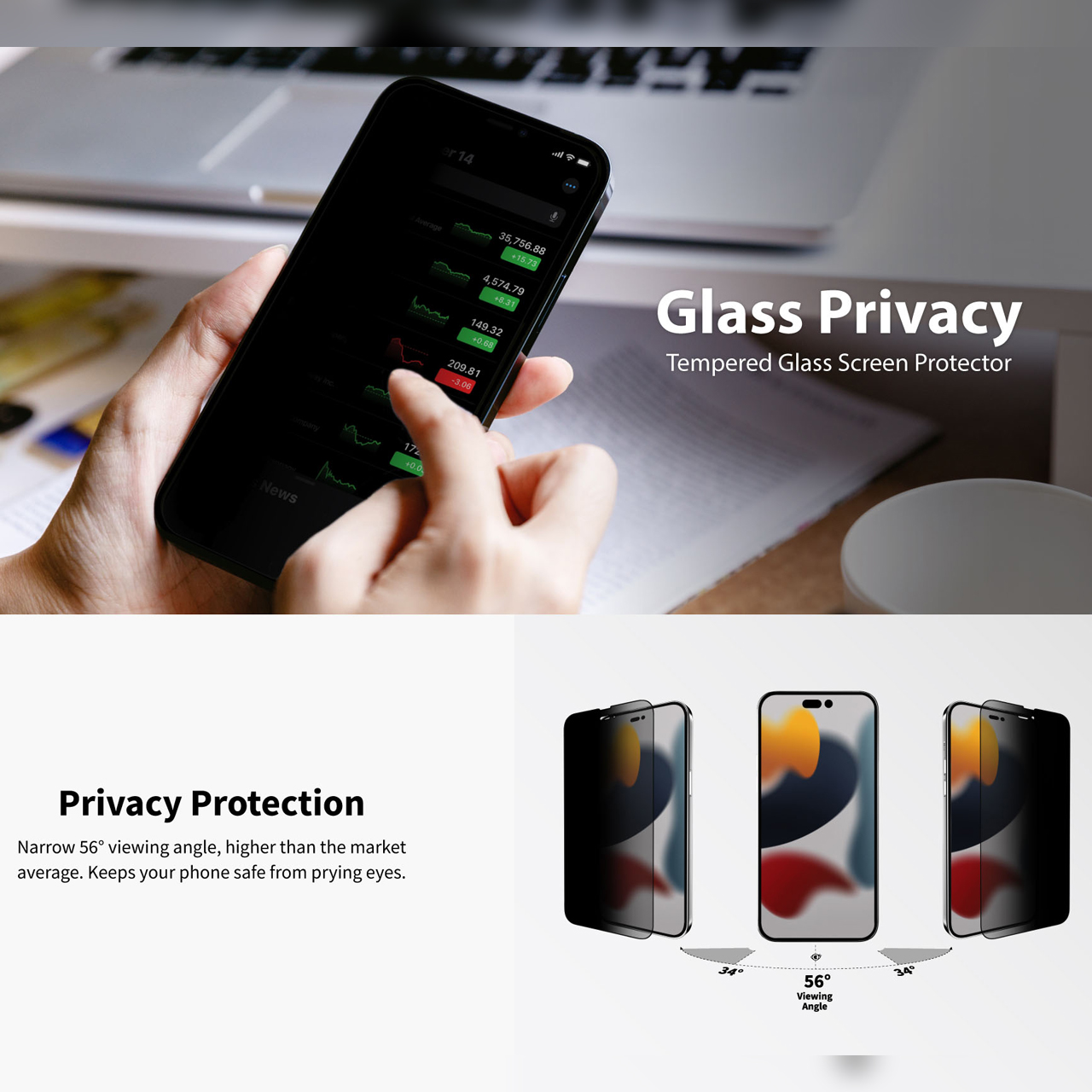 Tempered Glass iPhone 14/13 Pro Max Plus SwitchEasy Full Cover Clear