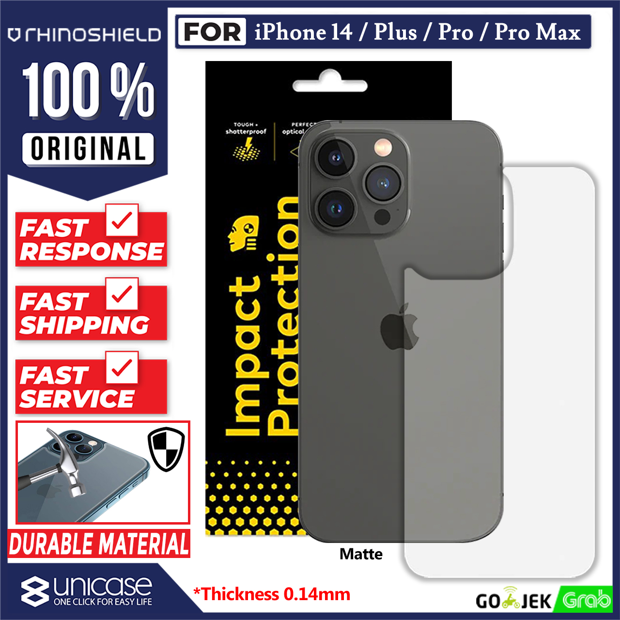 Garskin iPhone 14 Pro Max Plus Rhinoshield Back Skin Anti Gores Clear