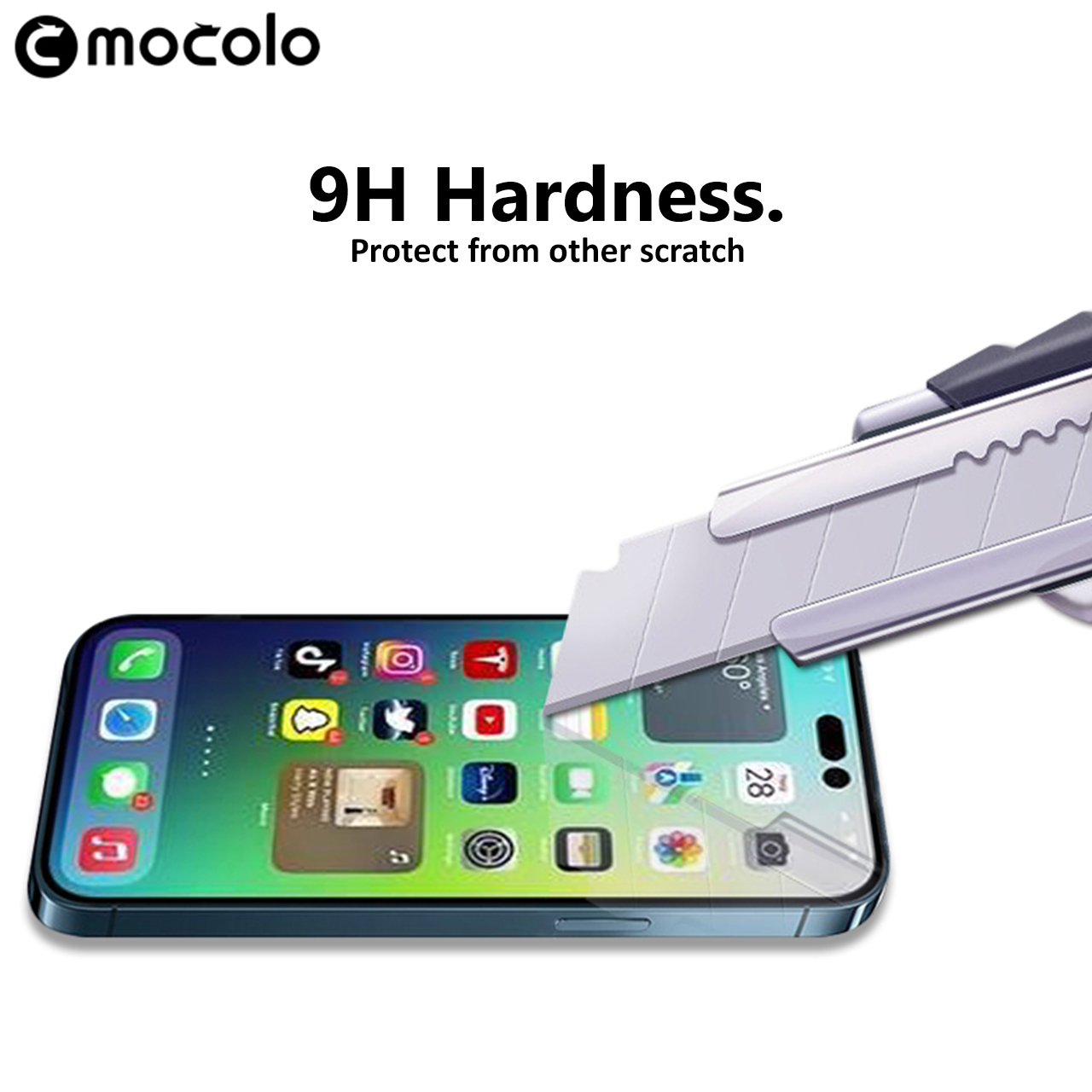 Tempered Glass iPhone 14/13 Pro Max Plus Mocolo 2.5D Clear Anti Gores