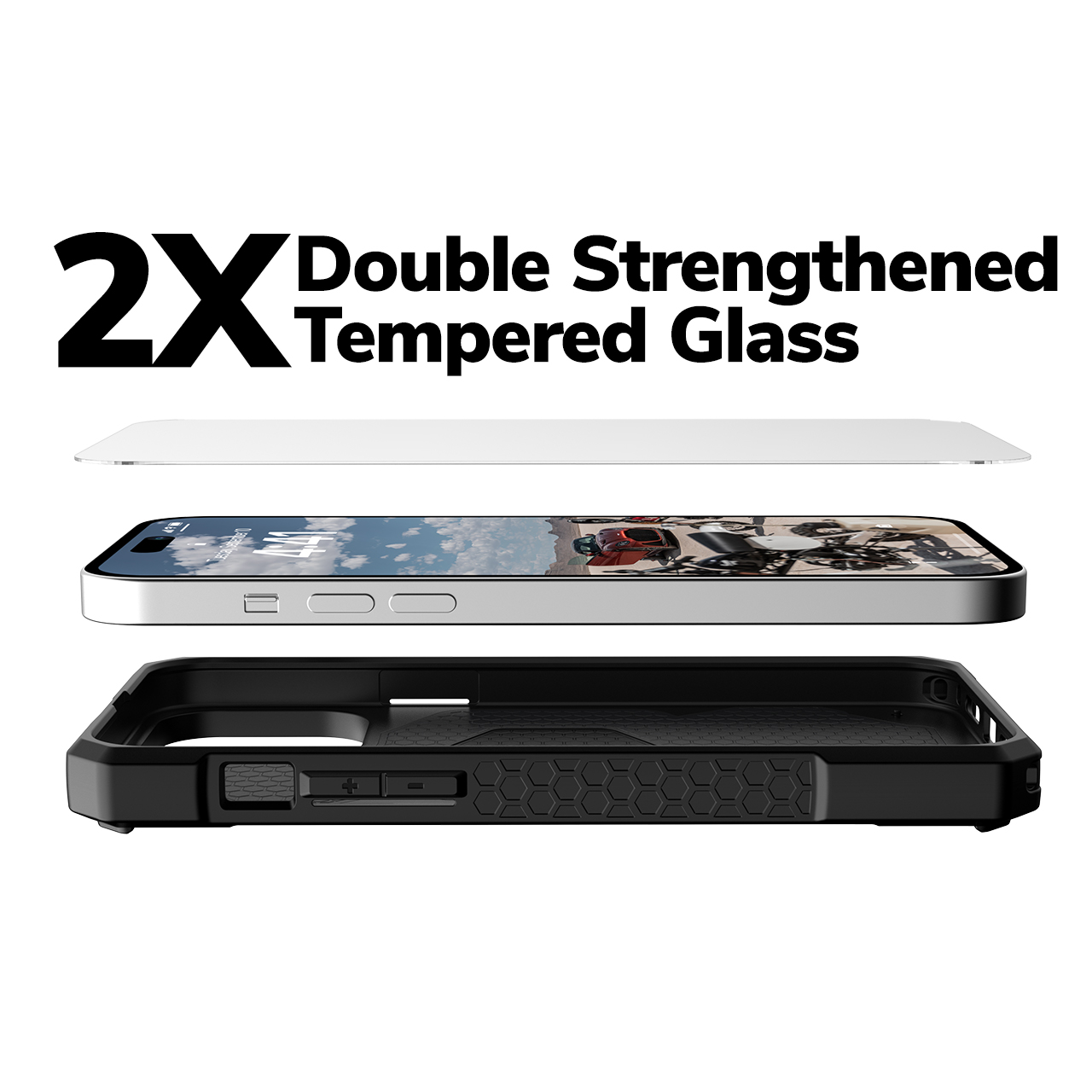 Tempered Glass iPhone 14/13 Pro Max Plus UAG Screen Shield Clear Full