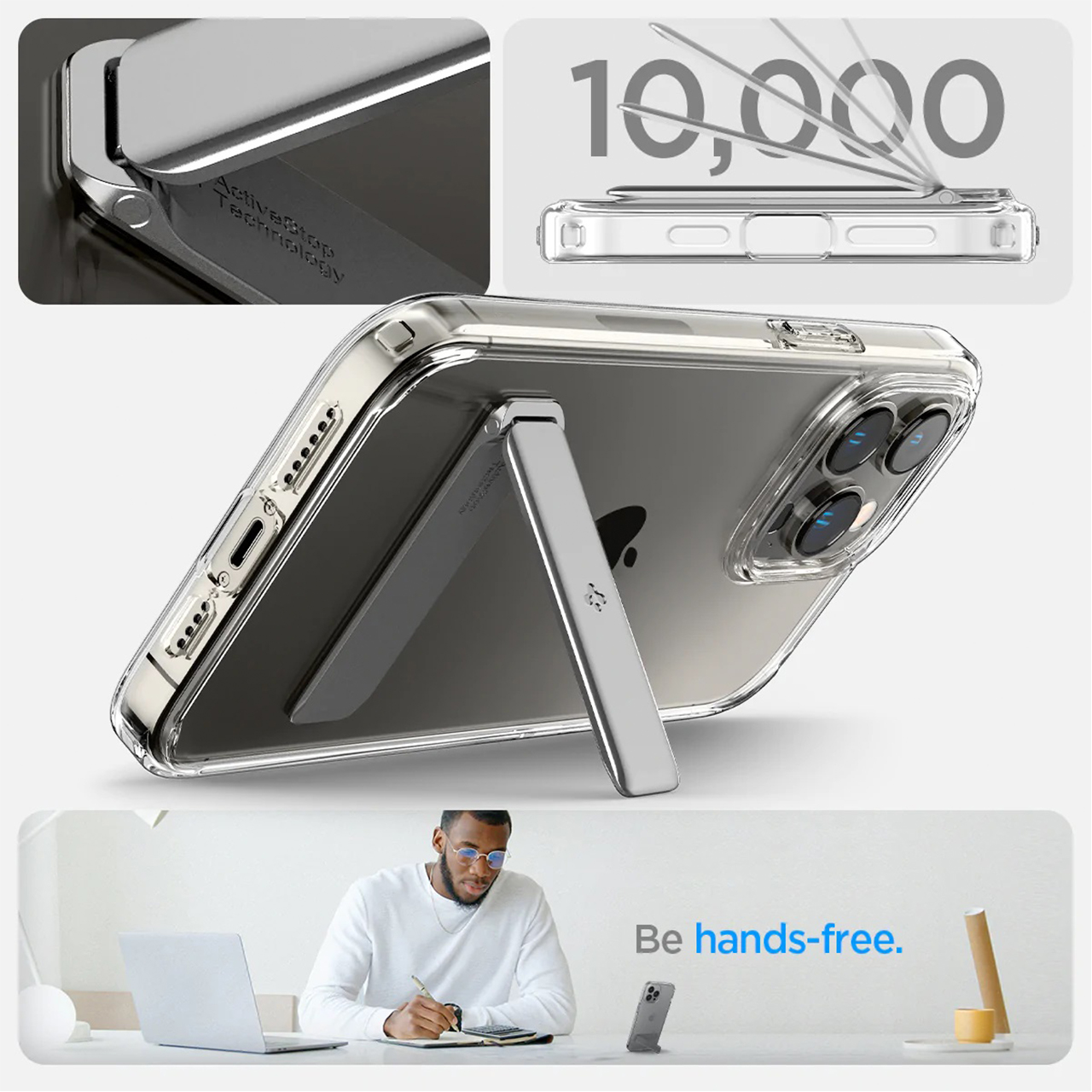 Case iPhone 14 Pro Max Plus Spigen Ultra Hybrid S Clear Stand Casing