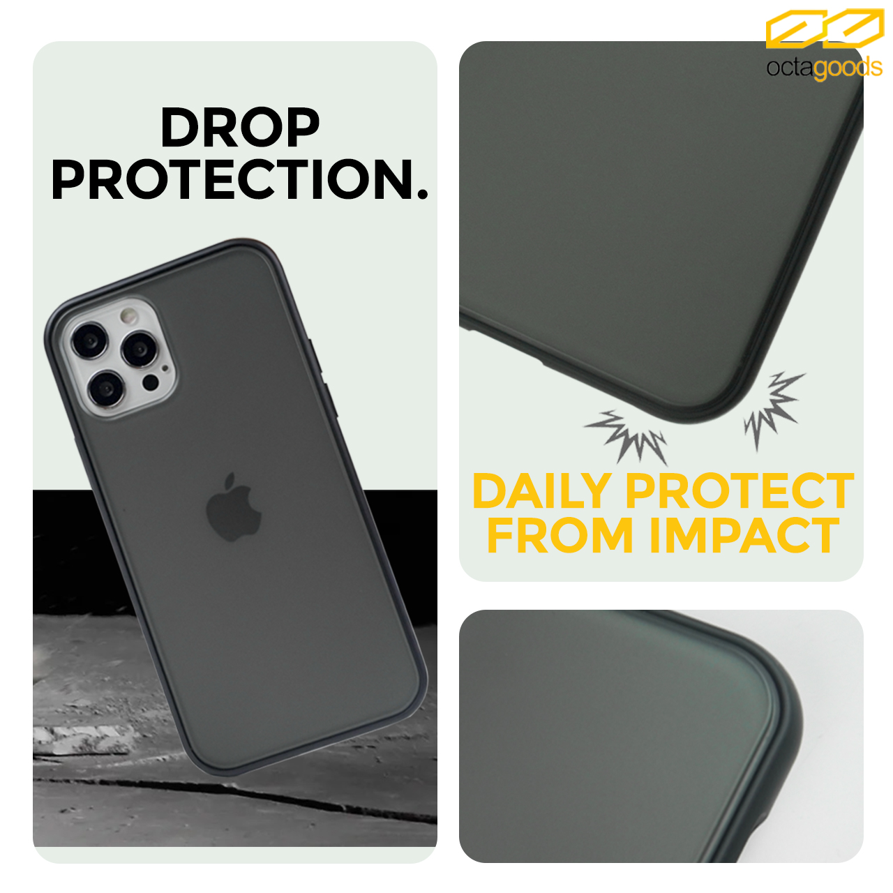Case iPhone 12 Pro Max Mini Octagoods Edge Bumper Hybrid Matte Casing
