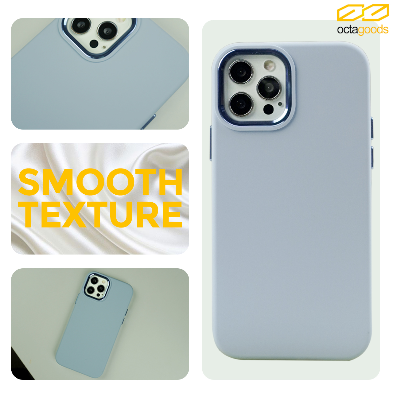 Case iPhone 12 Pro Max Mini Octagoods Metal Silicone Hybrid Soft Matte