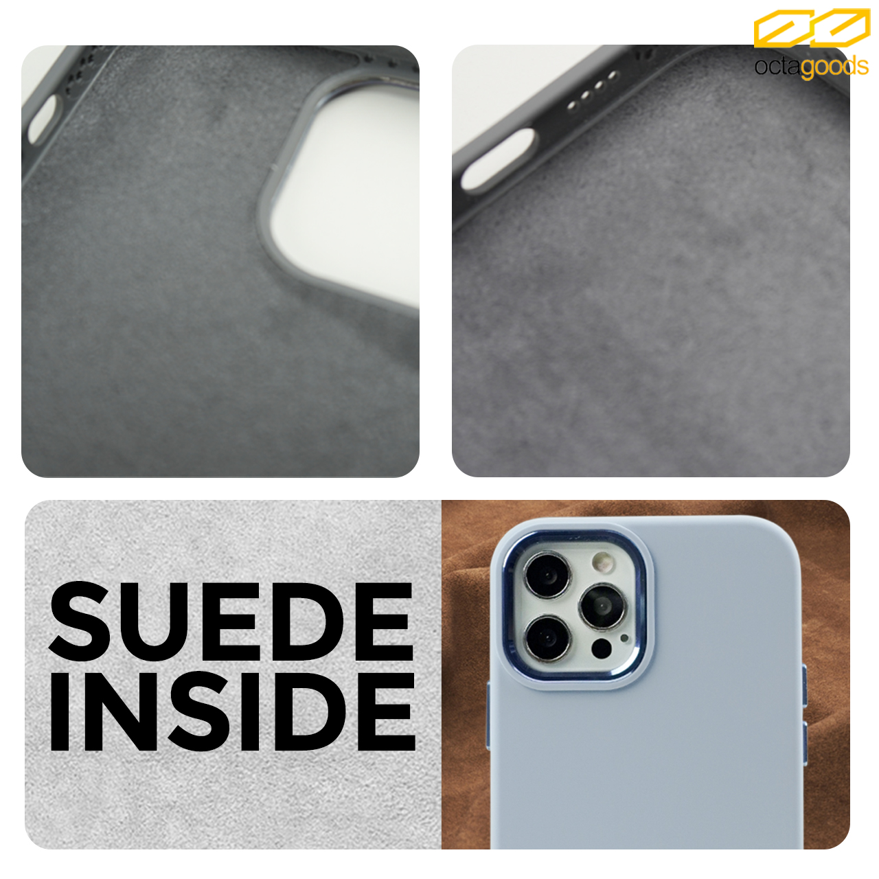 Case iPhone 12 Pro Max Mini Octagoods Metal Silicone Hybrid Soft Matte
