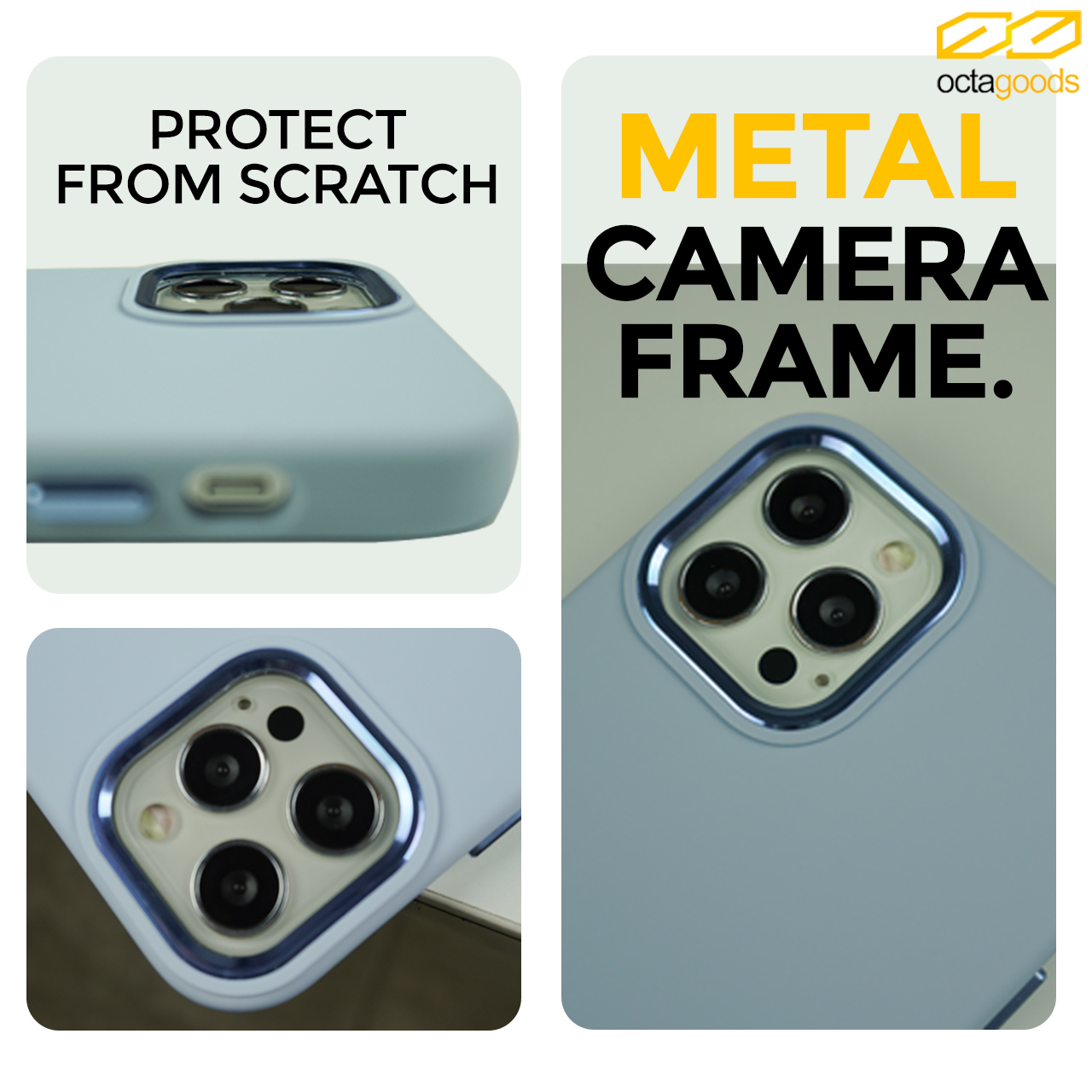 Case iPhone 12 Pro Max Mini Octagoods Metal Silicone Hybrid Soft Matte