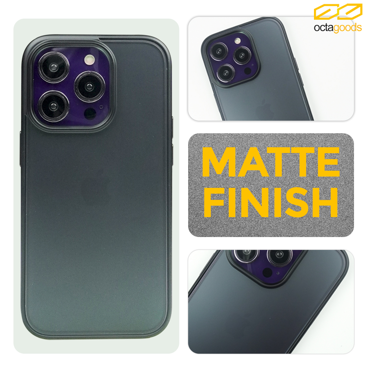 Case iPhone 14 Pro Max Plus Octagoods Edge Bumper Hybrid Matte Casing