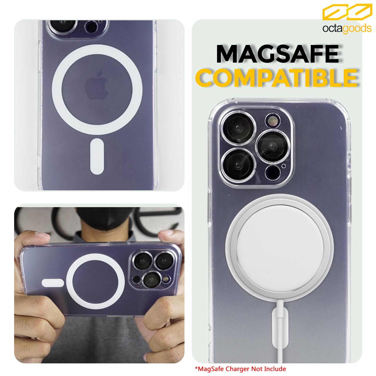 Case iPhone 14 Pro Max Plus OctaGoods Dual Clear MagSafe Matte Casing