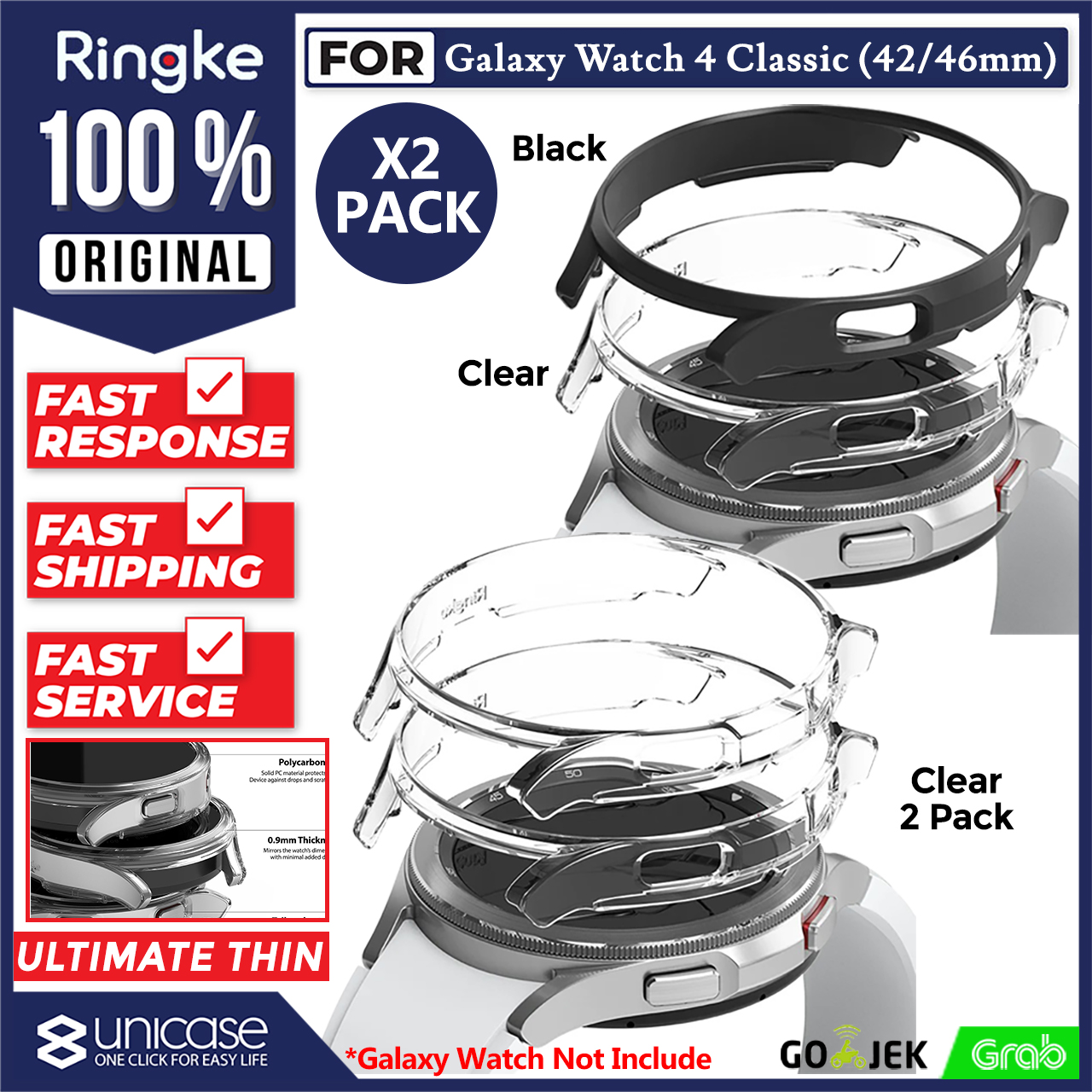 Case Galaxy Watch 4 Classic 42mm / 46mm Ringke Slim Thin Hard Casing